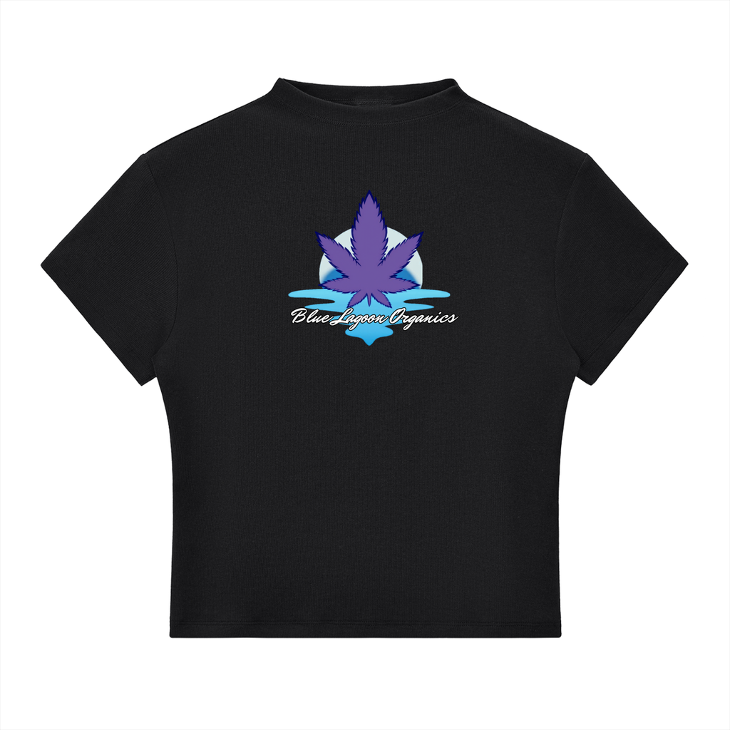 Blue Lagoon Organics Classic Logo Slim Fit Mock Neck T-Shirt(Women)