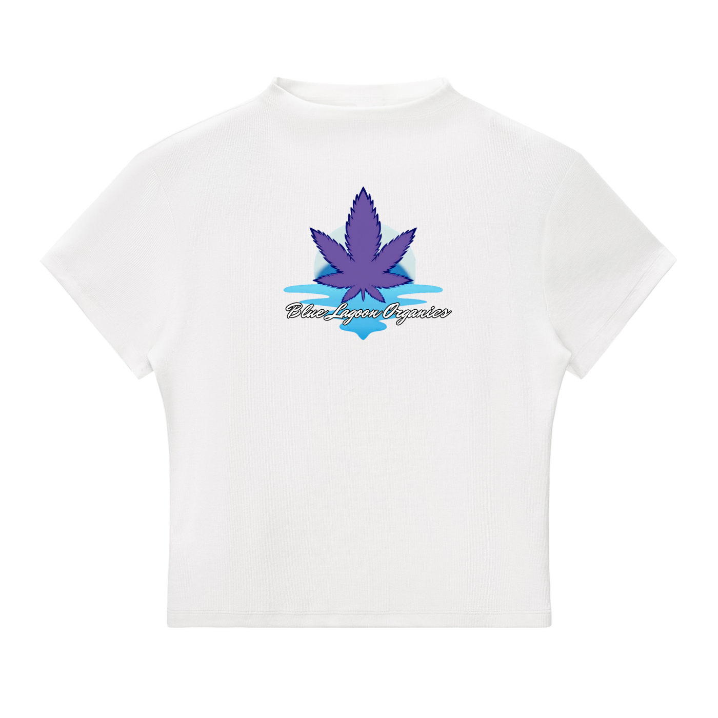 Blue Lagoon Organics Classic Logo Slim Fit Mock Neck T-Shirt(Women)