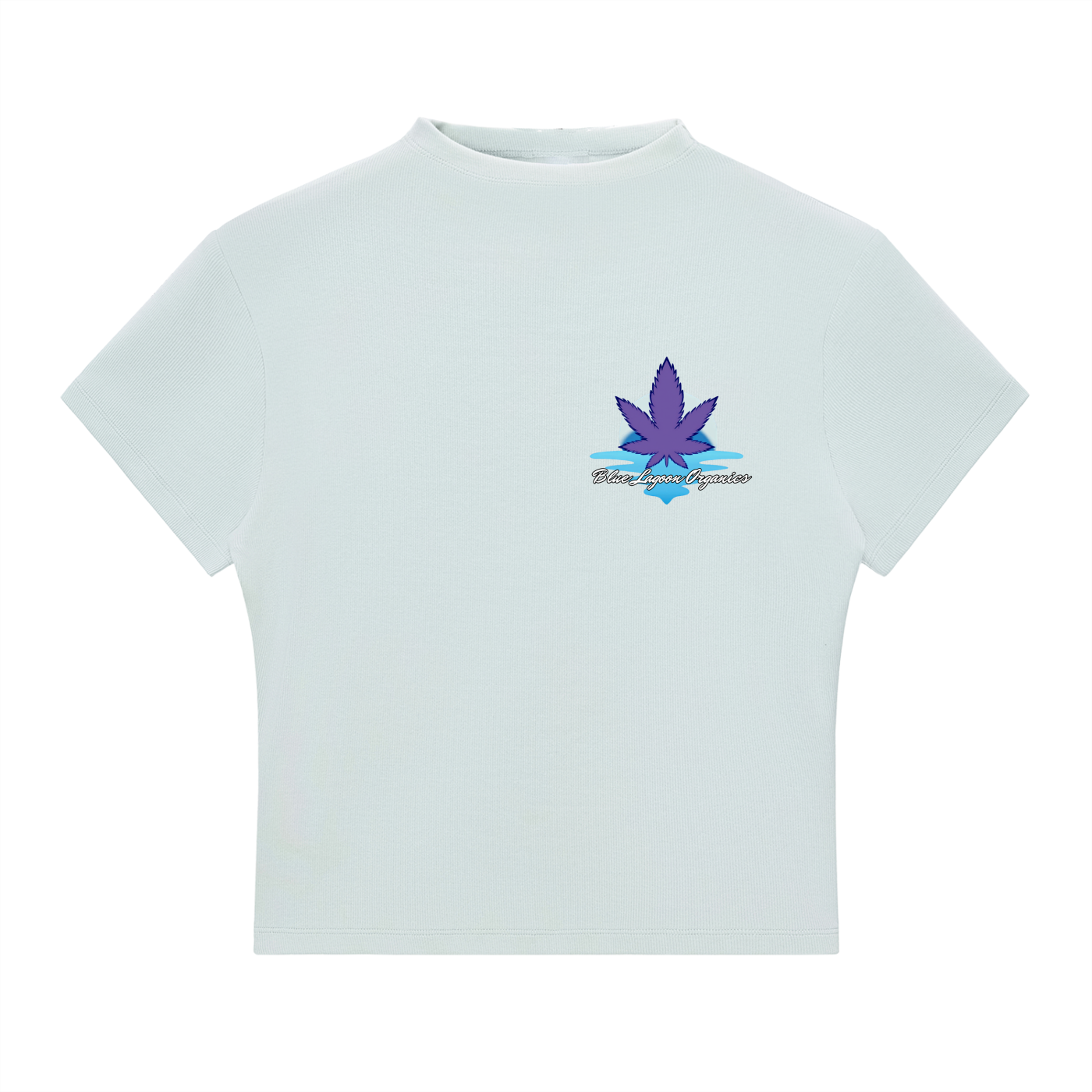 Blue Lagoon Organics Small Classic Logo Slim Fit Mock Neck T-Shirt(Women)